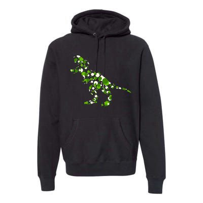 Green T Rex Polka Dot Dinosaur International Dot Day Premium Hoodie