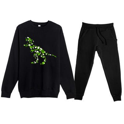 Green T Rex Polka Dot Dinosaur International Dot Day Premium Crewneck Sweatsuit Set