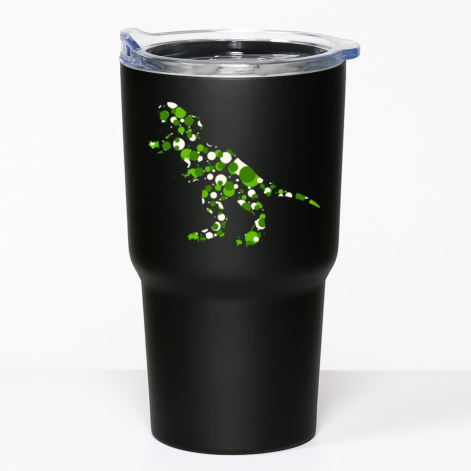 Green T Rex Polka Dot Dinosaur International Dot Day Tumbler