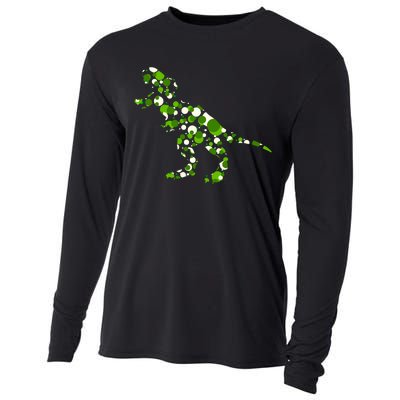 Green T Rex Polka Dot Dinosaur International Dot Day Cooling Performance Long Sleeve Crew