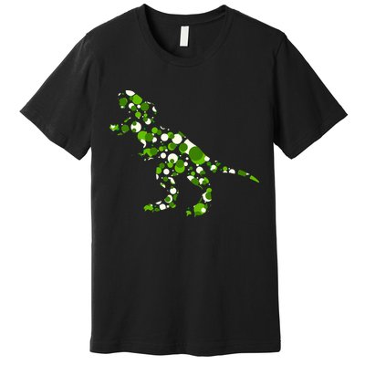 Green T Rex Polka Dot Dinosaur International Dot Day Premium T-Shirt