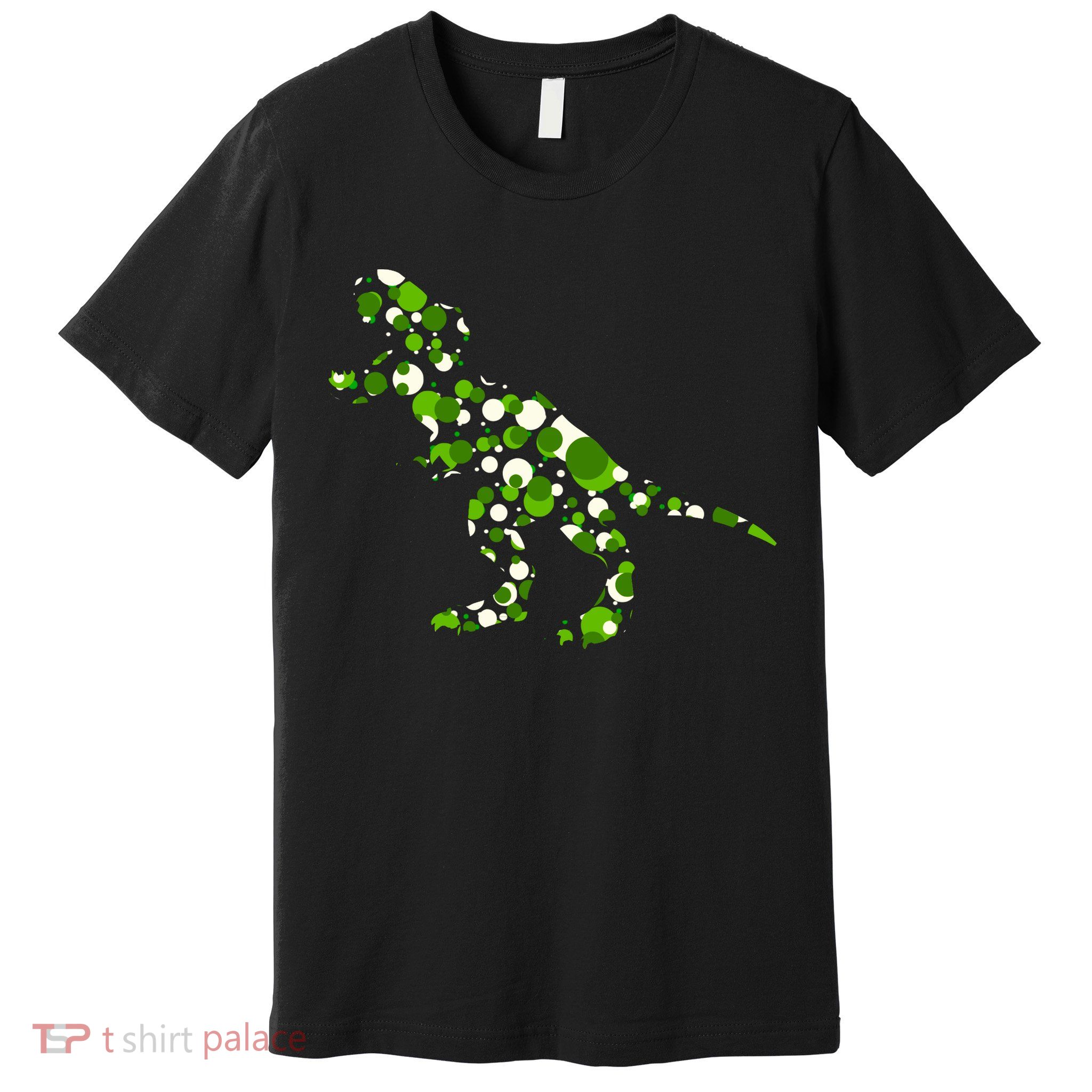 Green T Rex Polka Dot Dinosaur International Dot Day Premium T-Shirt