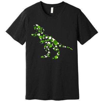 Green T Rex Polka Dot Dinosaur International Dot Day Premium T-Shirt