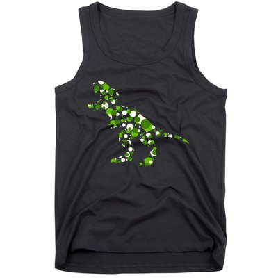 Green T Rex Polka Dot Dinosaur International Dot Day Tank Top