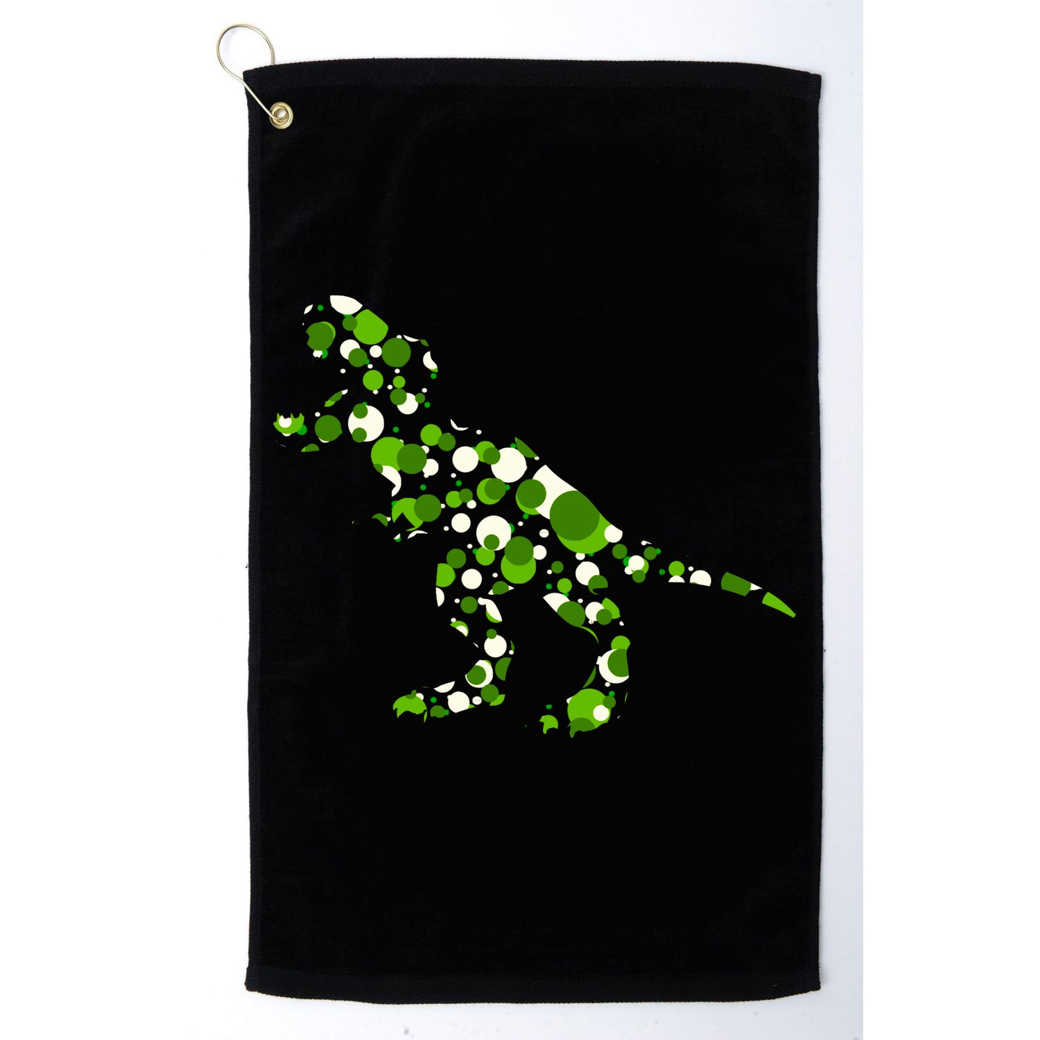 Green T Rex Polka Dot Dinosaur International Dot Day Golf Towel