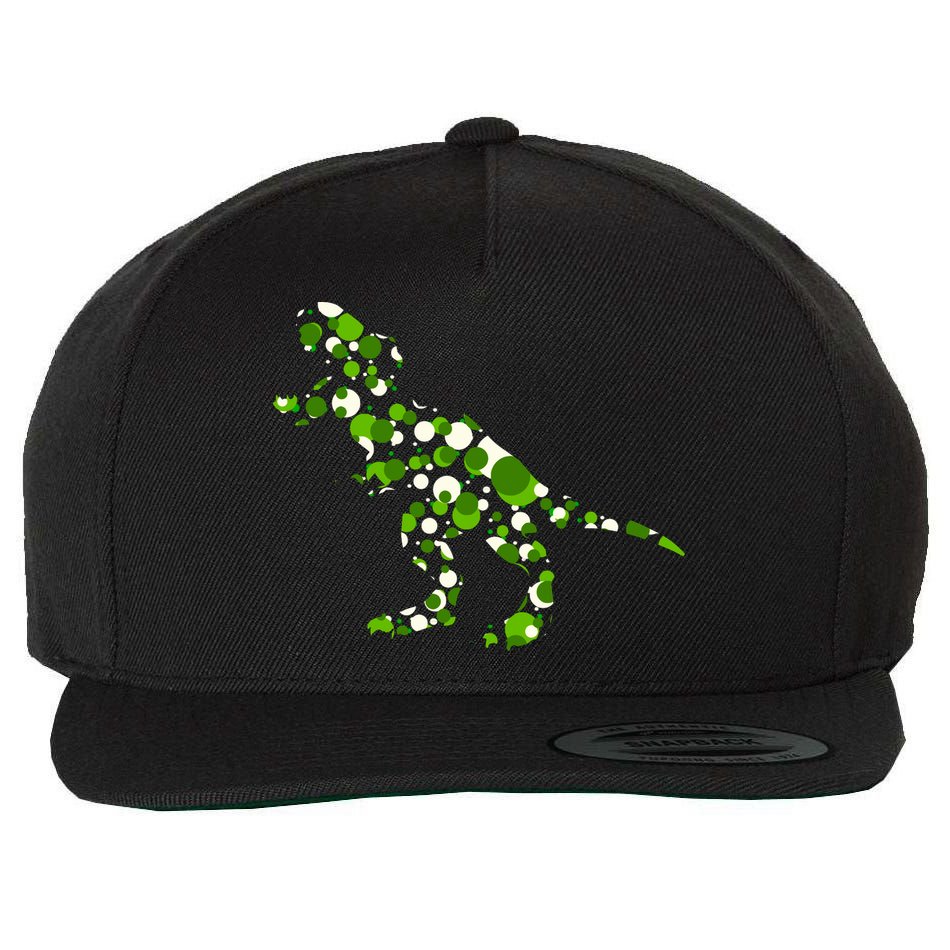 Green T Rex Polka Dot Dinosaur International Dot Day Wool Snapback Cap