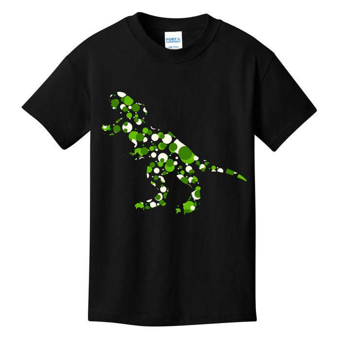 Green T Rex Polka Dot Dinosaur International Dot Day Kids T-Shirt