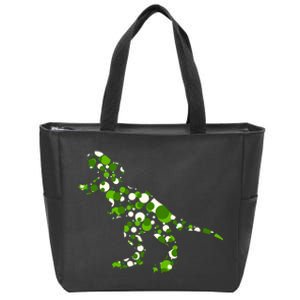 Green T Rex Polka Dot Dinosaur International Dot Day Zip Tote Bag