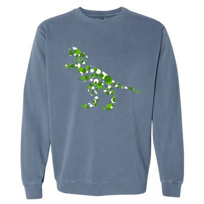 Green T Rex Polka Dot Dinosaur International Dot Day Garment-Dyed Sweatshirt