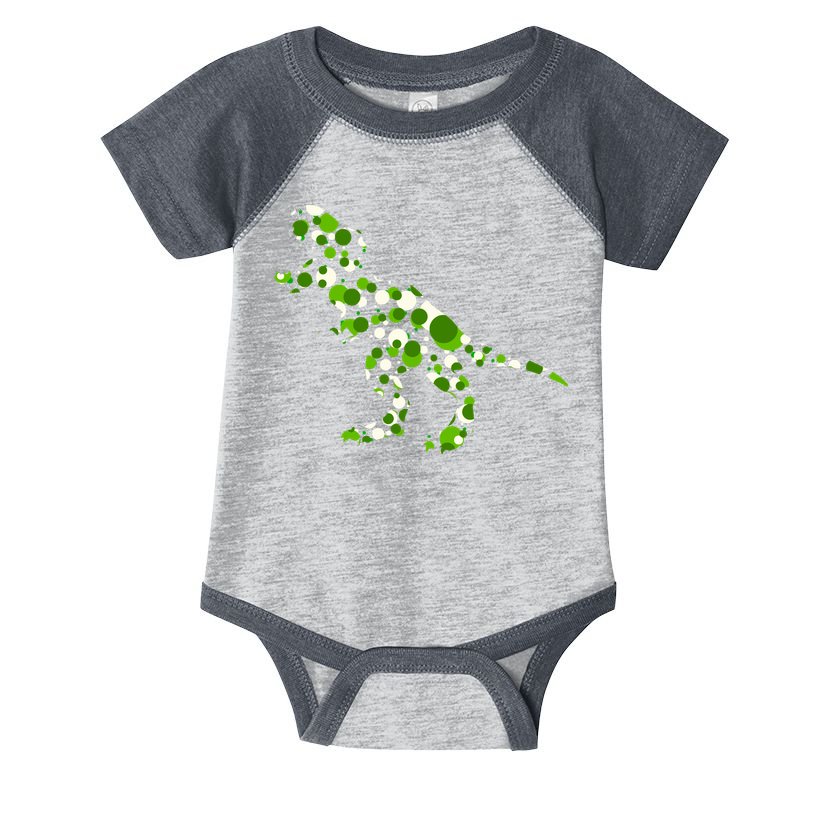 Green T Rex Polka Dot Dinosaur International Dot Day Infant Baby Jersey Bodysuit
