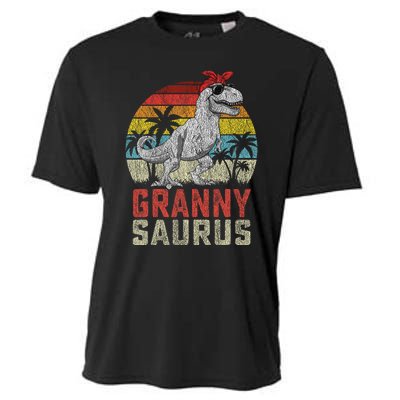 Grannysaurus T Rex Dinosaur Granny Saurus MotherS Family Cooling Performance Crew T-Shirt