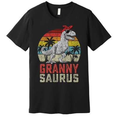 Grannysaurus T Rex Dinosaur Granny Saurus MotherS Family Premium T-Shirt