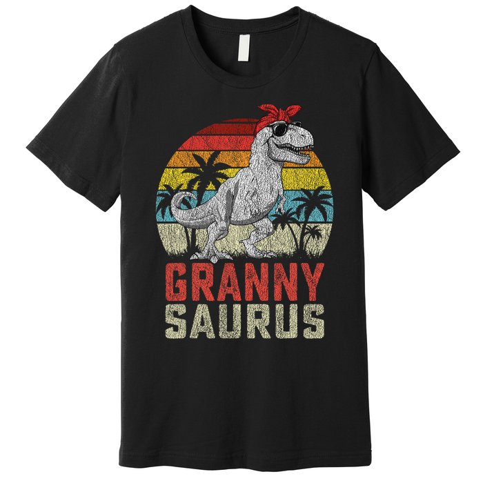 Grannysaurus T Rex Dinosaur Granny Saurus MotherS Family Premium T-Shirt