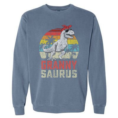 Grannysaurus T Rex Dinosaur Granny Saurus MotherS Family Garment-Dyed Sweatshirt