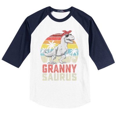 Grannysaurus T Rex Dinosaur Granny Saurus MotherS Family Baseball Sleeve Shirt