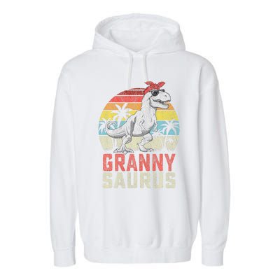 Grannysaurus T Rex Dinosaur Granny Saurus MotherS Family Garment-Dyed Fleece Hoodie