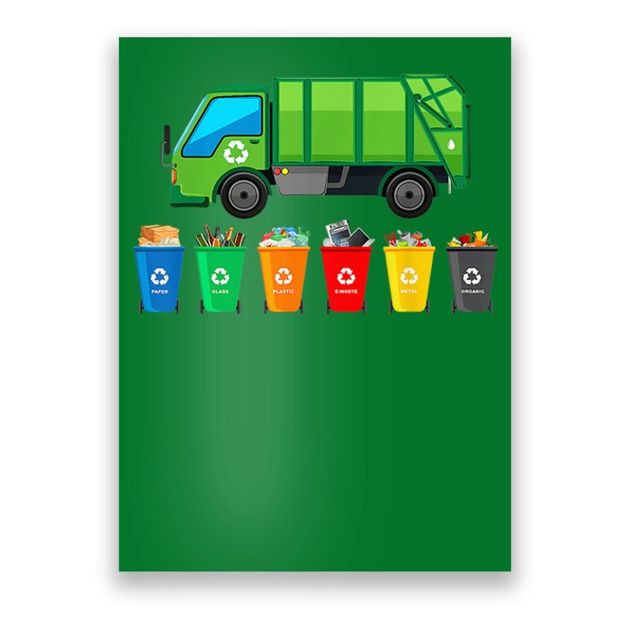 Garbage Truck Reuse Recycle Trash Collector Earth Day Poster