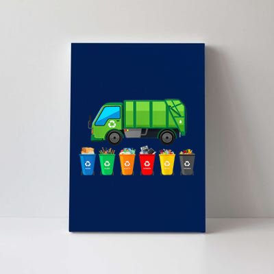 Garbage Truck Reuse Recycle Trash Collector Earth Day Canvas