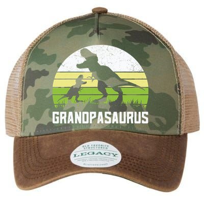 Grandpasaurus T Rex Dinosaur Grandpa Saurus Family Matching Legacy Tie Dye Trucker Hat