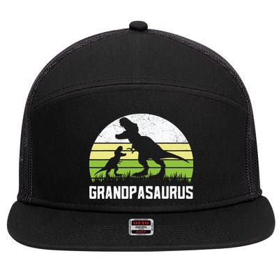 Grandpasaurus T Rex Dinosaur Grandpa Saurus Family Matching 7 Panel Mesh Trucker Snapback Hat