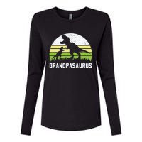 Grandpasaurus T Rex Dinosaur Grandpa Saurus Family Matching Womens Cotton Relaxed Long Sleeve T-Shirt