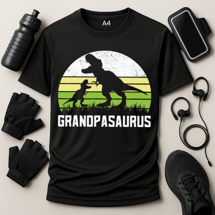 Grandpasaurus T Rex Dinosaur Grandpa Saurus Family Matching Cooling Performance Crew T-Shirt