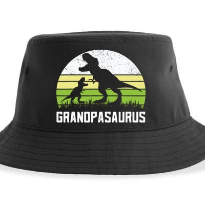 Grandpasaurus T Rex Dinosaur Grandpa Saurus Family Matching Sustainable Bucket Hat