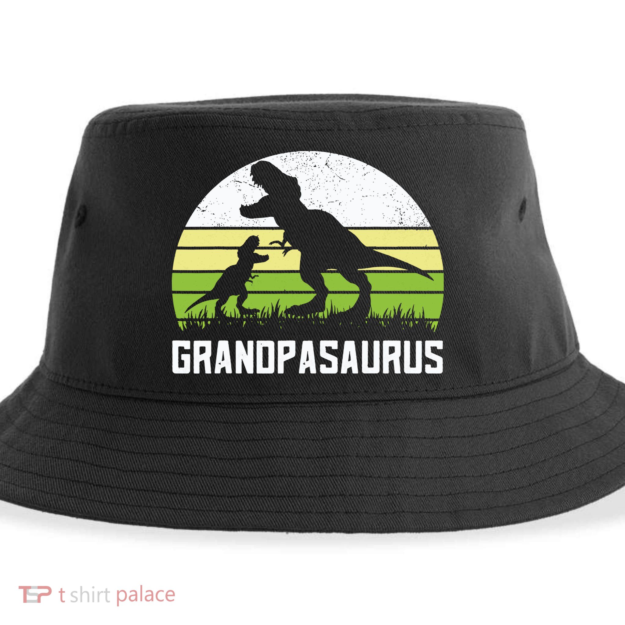 Grandpasaurus T Rex Dinosaur Grandpa Saurus Family Matching Sustainable Bucket Hat