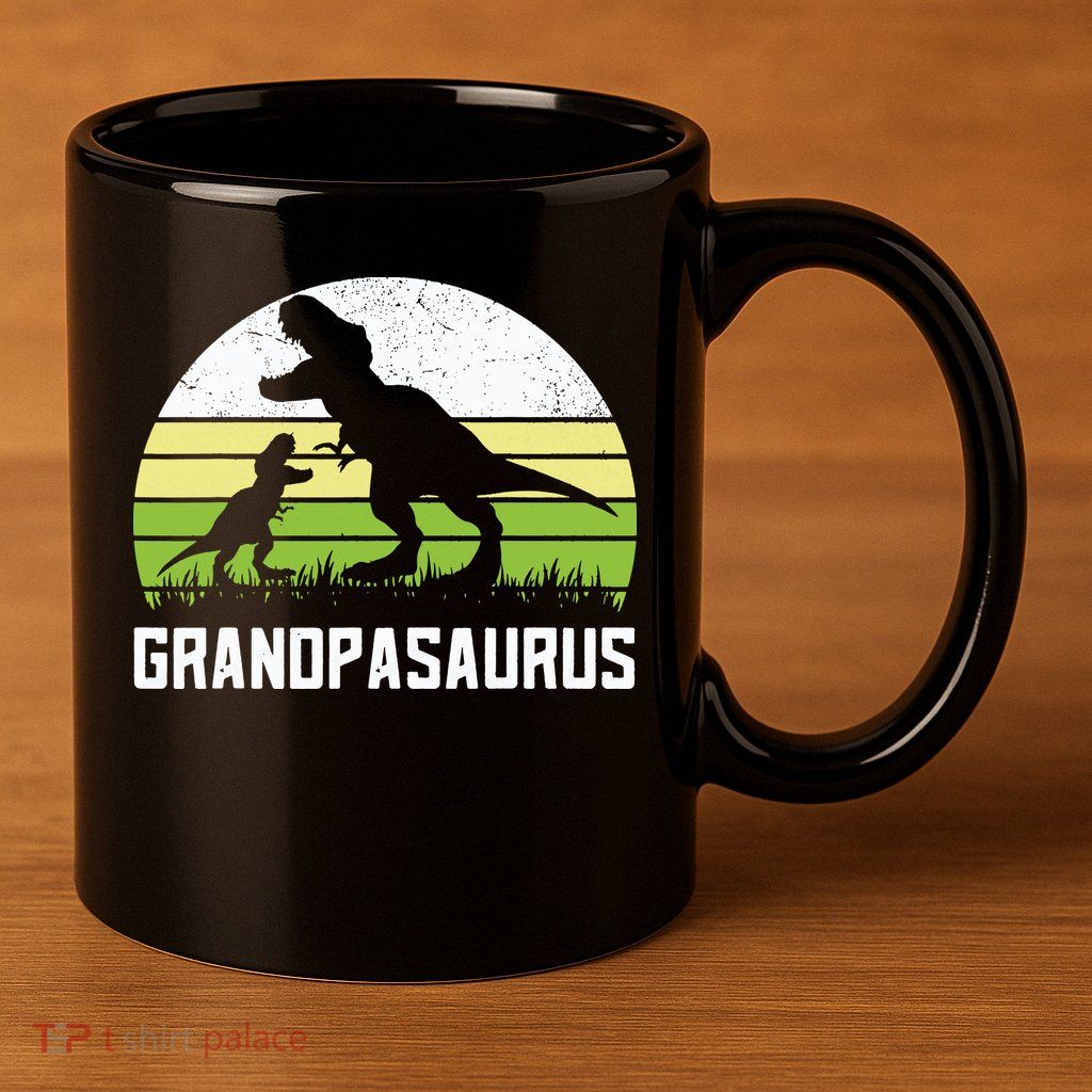 Grandpasaurus T Rex Dinosaur Grandpa Saurus Family Matching 11oz C Handle Ceramic Mug