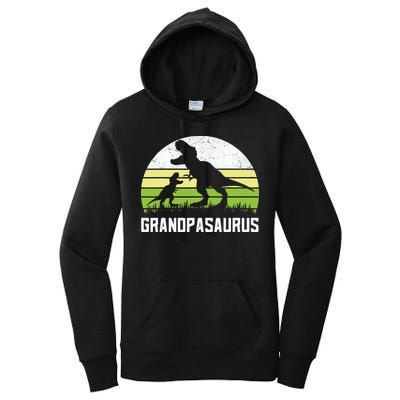 Grandpasaurus T Rex Dinosaur Grandpa Saurus Family Matching Women's Pullover Hoodie