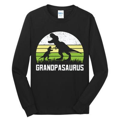 Grandpasaurus T Rex Dinosaur Grandpa Saurus Family Matching Tall Long Sleeve T-Shirt