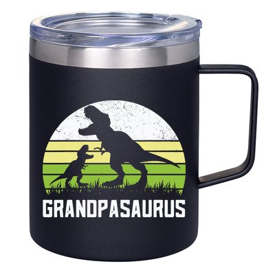 Grandpasaurus T Rex Dinosaur Grandpa Saurus Family Matching 12oz Stainless Steel Coffee Mug