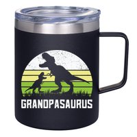 Grandpasaurus T Rex Dinosaur Grandpa Saurus Family Matching 12oz Stainless Steel Coffee Mug