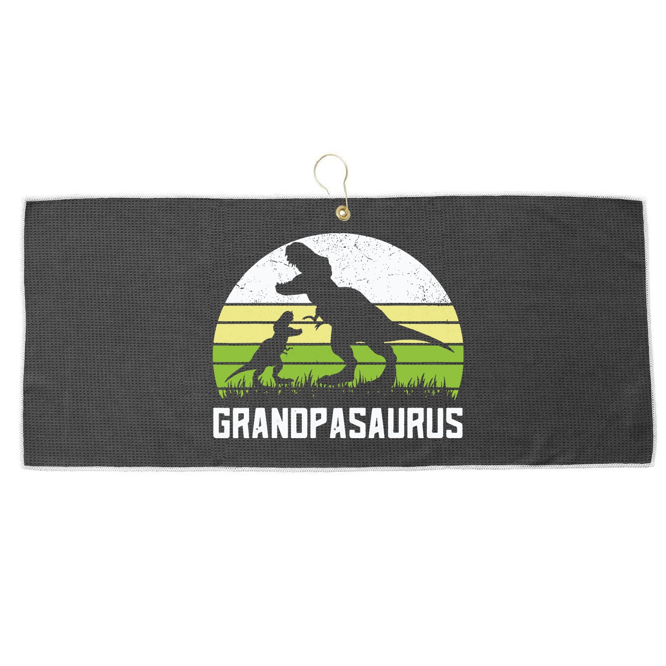 Grandpasaurus T Rex Dinosaur Grandpa Saurus Family Matching Large Microfiber Waffle Golf Towel