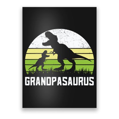 Grandpasaurus T Rex Dinosaur Grandpa Saurus Family Matching Poster