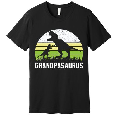 Grandpasaurus T Rex Dinosaur Grandpa Saurus Family Matching Premium T-Shirt