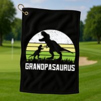 Grandpasaurus T Rex Dinosaur Grandpa Saurus Family Matching Golf Towel