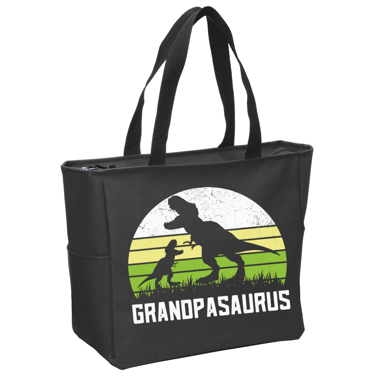 Grandpasaurus T Rex Dinosaur Grandpa Saurus Family Matching Zip Tote Bag