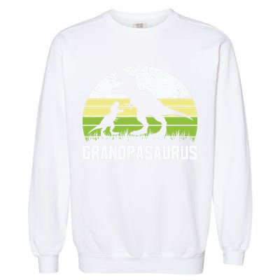 Grandpasaurus T Rex Dinosaur Grandpa Saurus Family Matching Garment-Dyed Sweatshirt