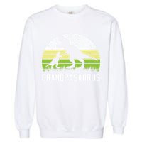 Grandpasaurus T Rex Dinosaur Grandpa Saurus Family Matching Garment-Dyed Sweatshirt