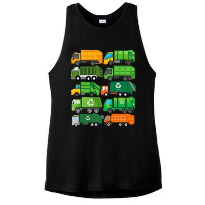 Garbage Truck Recycling Day Trash Waste Separation Birthday Ladies PosiCharge Tri-Blend Wicking Tank