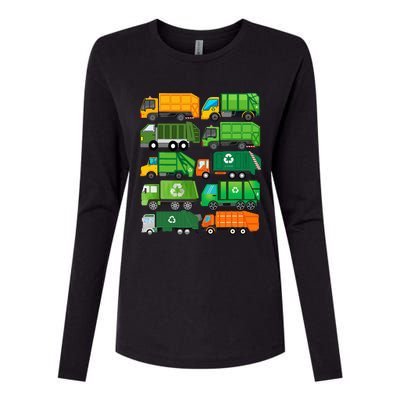 Garbage Truck Recycling Day Trash Waste Separation Birthday Womens Cotton Relaxed Long Sleeve T-Shirt