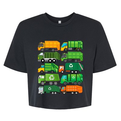 Garbage Truck Recycling Day Trash Waste Separation Birthday Bella+Canvas Jersey Crop Tee