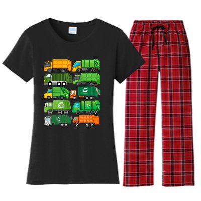 Garbage Truck Recycling Day Trash Waste Separation Birthday Women's Flannel Pajama Set