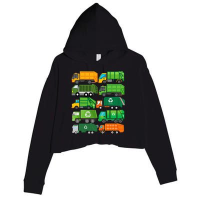 Garbage Truck Recycling Day Trash Waste Separation Birthday Crop Fleece Hoodie