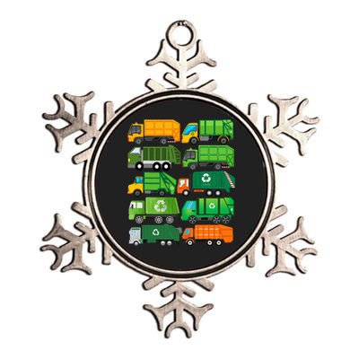 Garbage Truck Recycling Day Trash Waste Separation Birthday Metallic Star Ornament