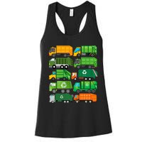 Garbage Truck Recycling Day Trash Waste Separation Birthday Women's Racerback Tank