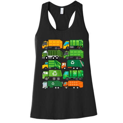 Garbage Truck Recycling Day Trash Waste Separation Birthday Women's Racerback Tank