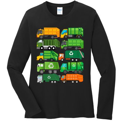 Garbage Truck Recycling Day Trash Waste Separation Birthday Ladies Long Sleeve Shirt