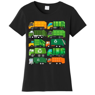 Garbage Truck Recycling Day Trash Waste Separation Birthday Women's T-Shirt